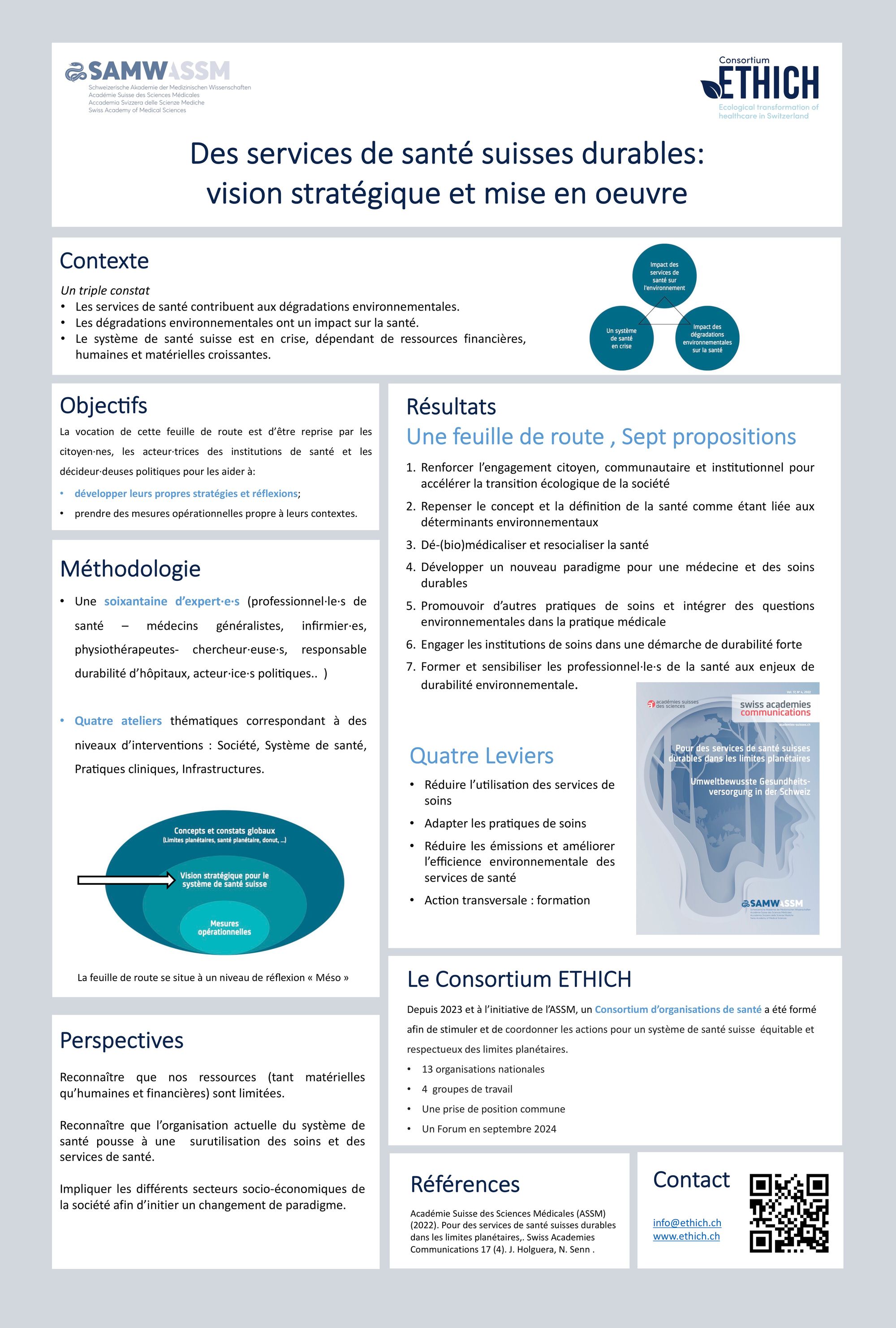 Des services de santé suisses durables : vision strategique et mise en oeuvre