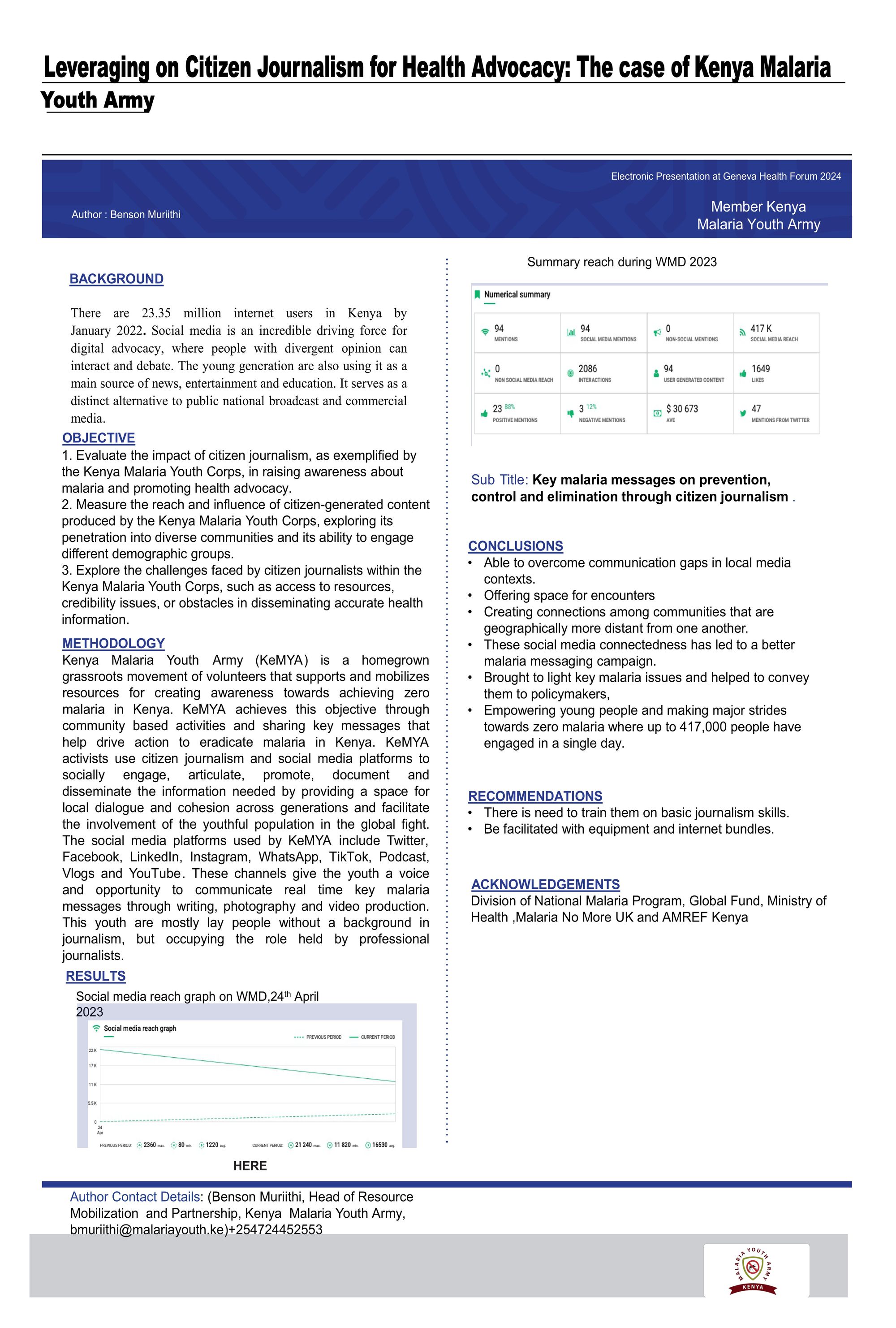 Leveraging on Citizen Journalism for Health Advocacy: The case of Kenya Malaria Youth Army