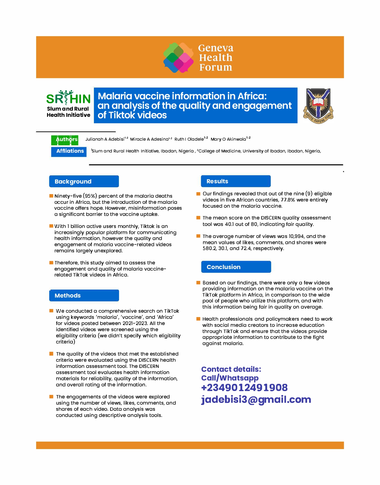 Malaria vaccine information in Africa: an analysis of the quality and engagement of Tiktok videos